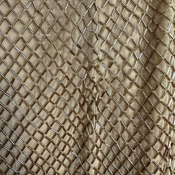 MAC DUGGAL Lattice Bead Sheath Gown in Nude Size US 10 - Picture 9 of 16